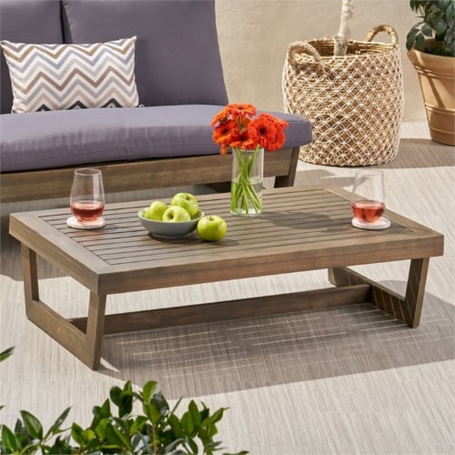 Acacia wood online outdoor coffee table