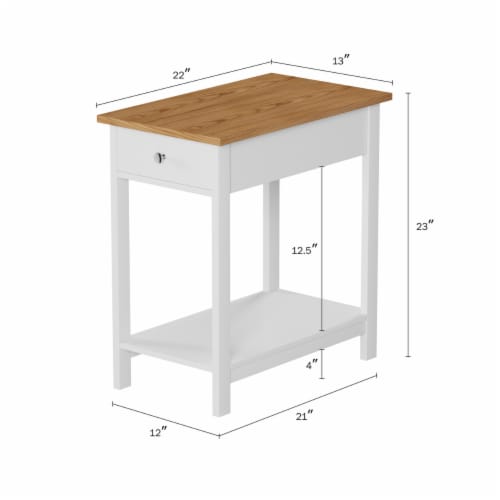 Lavish Home Side Table With Drawer Narrow End Table With Storage Shelf