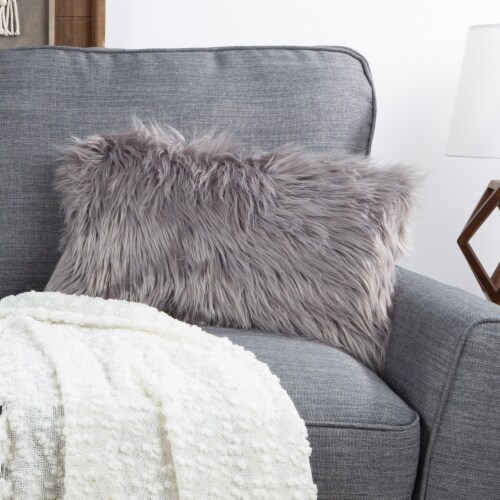 Faux fur blush pillow online