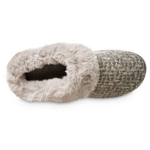 Isotoner® Samantha Sweater Knit Hoodback Slipper - Ash Perspective: top