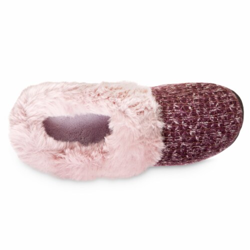 Isotoner® Samantha Sweater Knit Hoodback Slipper - Brown Perspective: top