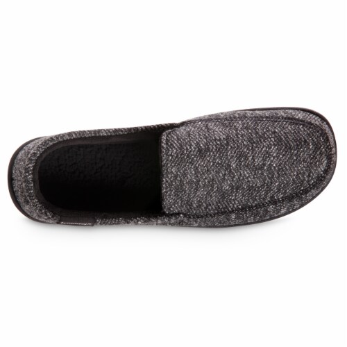 Isotoner® Herringbone Harvey Men's Moccasins - Black Perspective: top