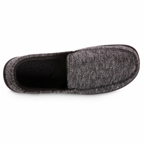 Isotoner® Herringbone Harvey Men's Moccasins - Black Perspective: top