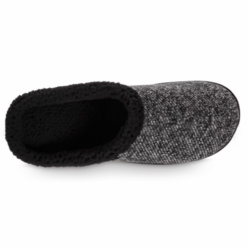 Isotoner® Herringbone Harvey Men's Hoodback Shoes - Black Perspective: top