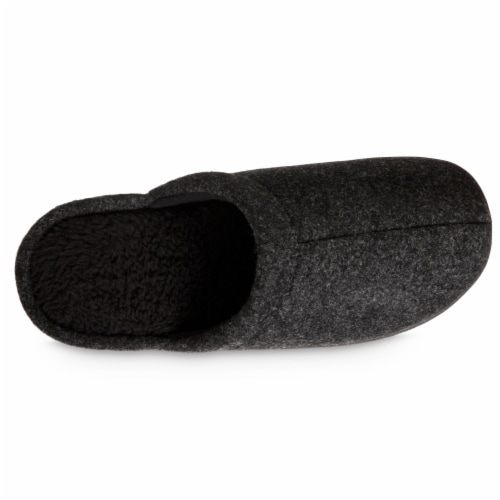 Isotoner® Faux Woolen Men's Hoodback Shoes - Black Perspective: top