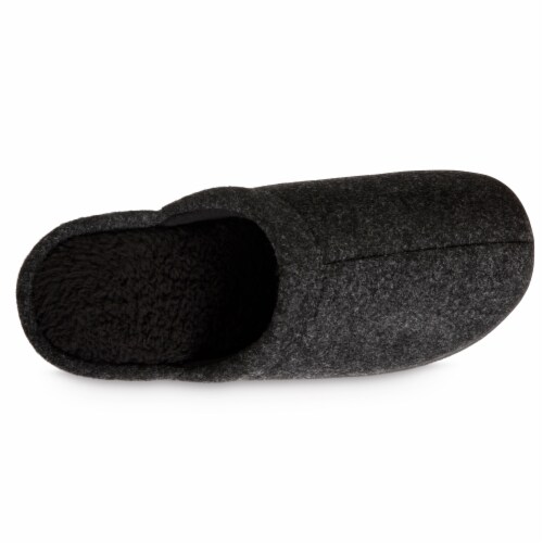 Isotoner® Faux Woolen Men's Hoodback Shoes - Black Perspective: top