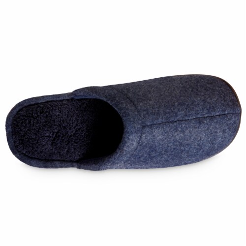 Isotoner® Faux Woolen Men's Hoodback Shoes - Navy Blue Perspective: top