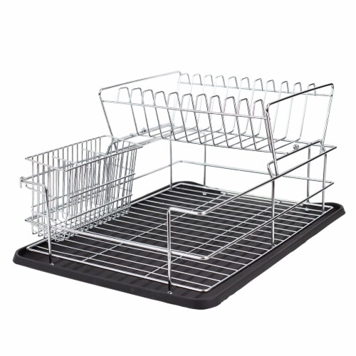 Home Basics Deluxe 2 Tier Dish Rack Black 1 Unit Kroger