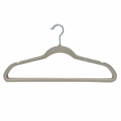 Home Basics 10-Piece Velvet Hangers, Grey Perspective: top