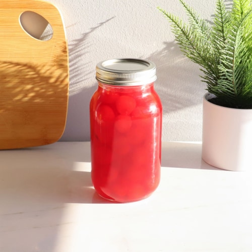 Home Basics 25 oz. Wide Mouth Clear Mason Canning Jar Perspective: top