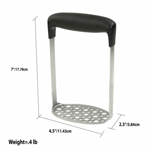 Home Basics Stainless Steel Potato Masher, Silver Perspective: top