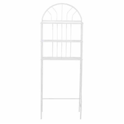 Home Basics 3 Shelf Steel Bathroom Space Saver, White Perspective: top
