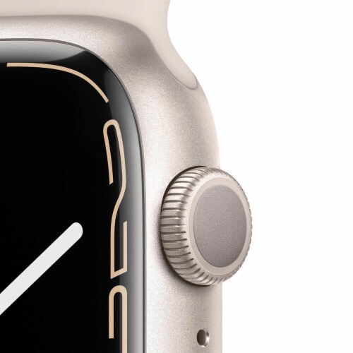 Apple Watch Series 7 45mm - Starlight Aluminum Case / Starlight Sport Band Perspective: top
