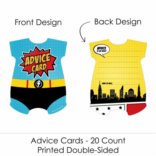 Big Dot of Happiness Bam Superhero - Wish Card Activities - Shaped Advice Cards Game - 20 Ct Perspective: top