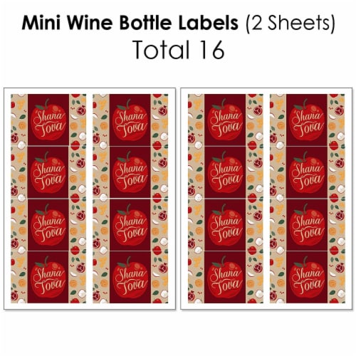 Big Dot of Happiness Rosh Hashanah - New Year Decorations - Beverage Bar Kit - 34 Pieces Perspective: top