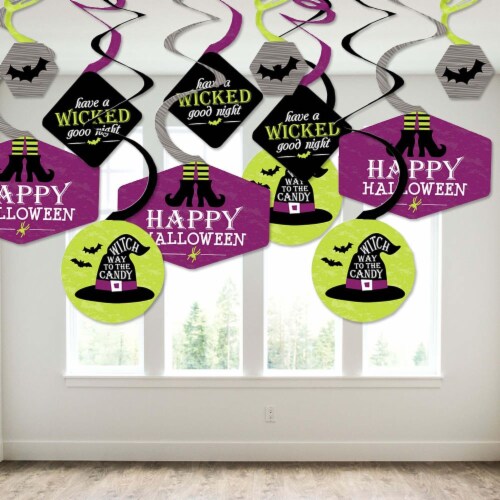 Big Dot of Happiness Happy Halloween - Witch Party Hanging Decor - Party Decor Swirls 40 Ct Perspective: top