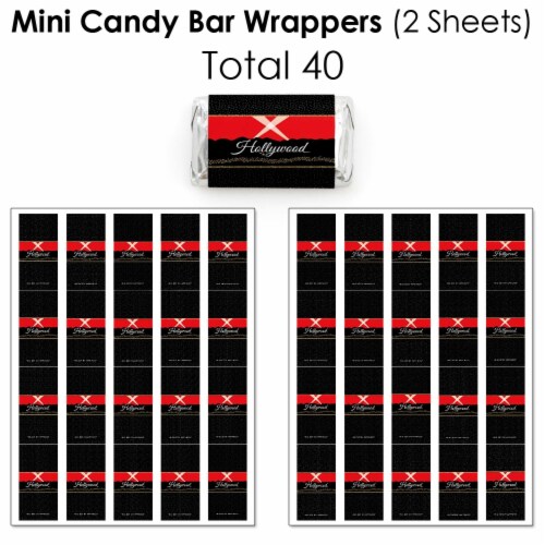 Big Dot of Happiness Red Carpet Hollywood - Movie Night Party Candy Favor Sticker Kit 304 Pc Perspective: top