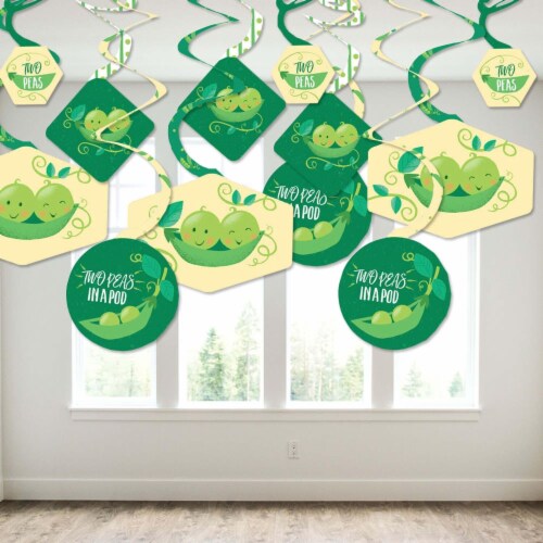 Big Dot of Happiness Double the Fun Twins Two Peas in a Pod Hanging Party Decor Swirls 40 Ct Perspective: top