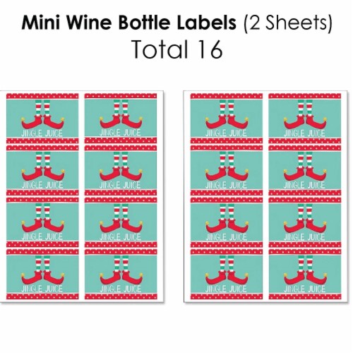 Big Dot of Happiness Elf Squad - Christmas Birthday Party Decor - Beverage Bar Kit - 34 Pc Perspective: top
