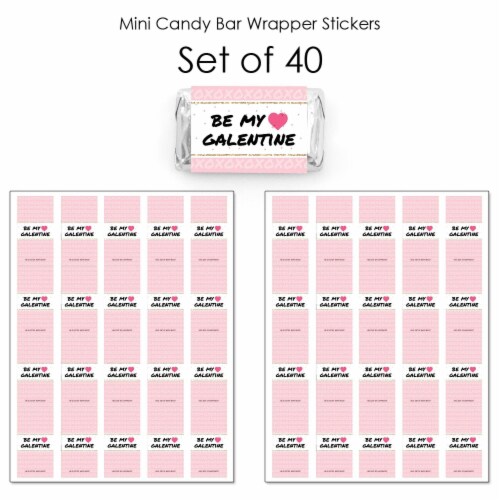 Big Dot of Happiness Be My Galentine - Mini Candy Bar Wrapper Valentine's Party Favors 40 Ct Perspective: top