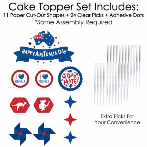 Big Dot of Happiness Australia Day - Aussie Party Cake Decorating Kit -Cake  Topper Set 11 Pc, 11 Pieces - Kroger