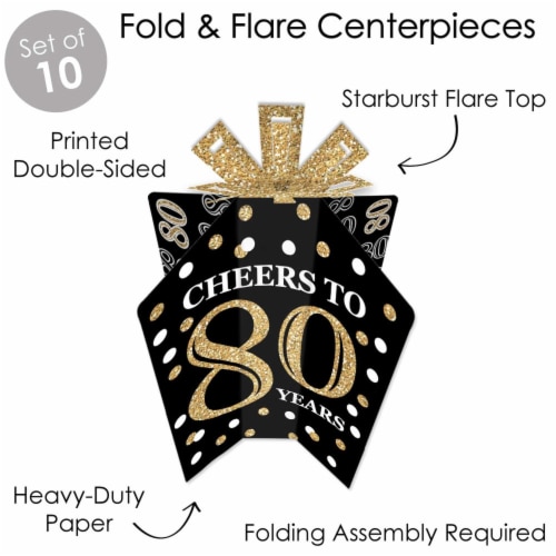 Big Dot of Happiness Adult 80th Birthday Gold - Decor Party