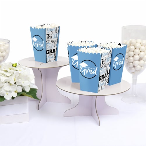 Big Dot of Happiness Light Blue Grad Best is Yet to Come  Favor Popcorn Treat Boxes 12 Ct Perspective: top