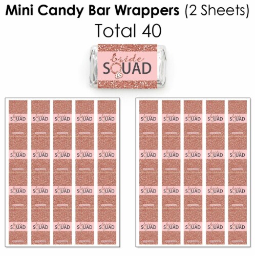 Big Dot of Happiness Bride Squad Rose Gold Bachelorette Party Candy Favor Sticker Kit 304 Pc Perspective: top