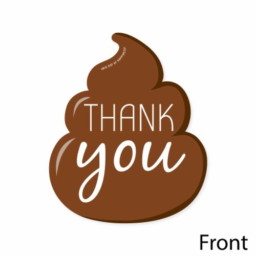 Big Dot of Happiness Oh Crap, You're Old - Poop Birthday Party Shaped Thank You Cards 12 Ct Perspective: top