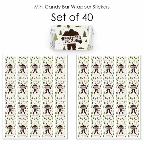 Big Dot of Happiness Sasquatch Crossing - Mini Candy Bar Wrapper Bigfoot Party Favors 40 Ct Perspective: top