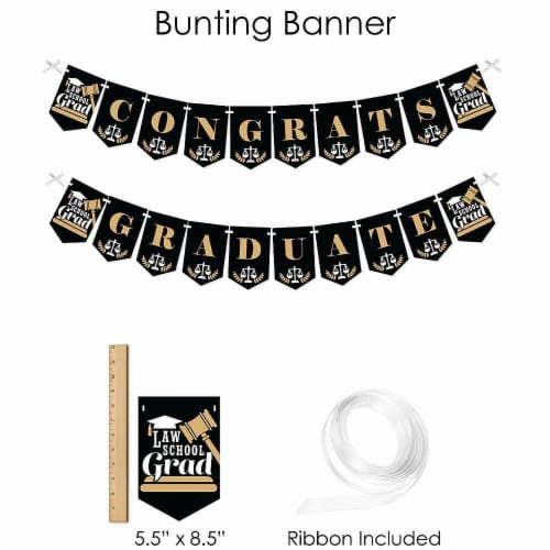 Big Dot of Happiness Law School Grad Future Lawyer Party Supplies Decor Kit Fundle Bundle Perspective: top