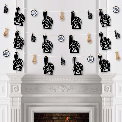 Big Dot of Happiness My Dad is Rad Father's Day Party Decor Clothespin Garland Banner 44 Pc Perspective: top