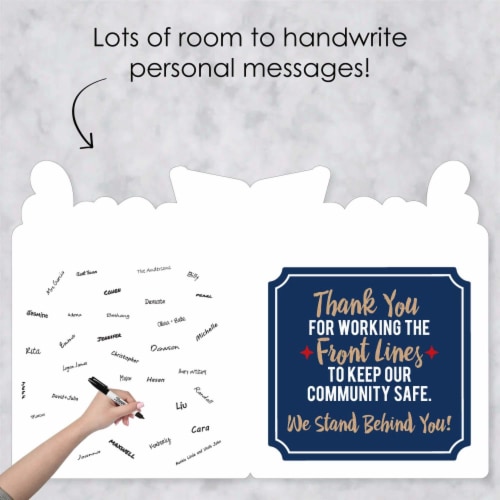 Big Dot of Happiness Thank You to Our Heroes Appreciation Giant Greeting Card Jumborific Card Perspective: top
