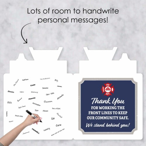 Big Dot of Happiness Thank You Firefighters Appreciation Giant Greeting Card Jumborific Card Perspective: top