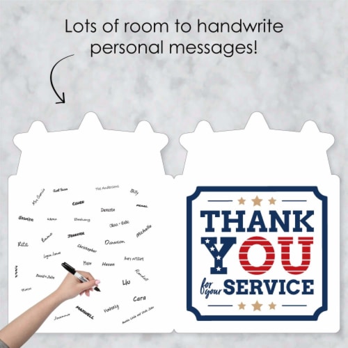 Big Dot of Happiness Happy Veterans Day Thank You - Giant Greeting Big Shaped Jumborific Card Perspective: top