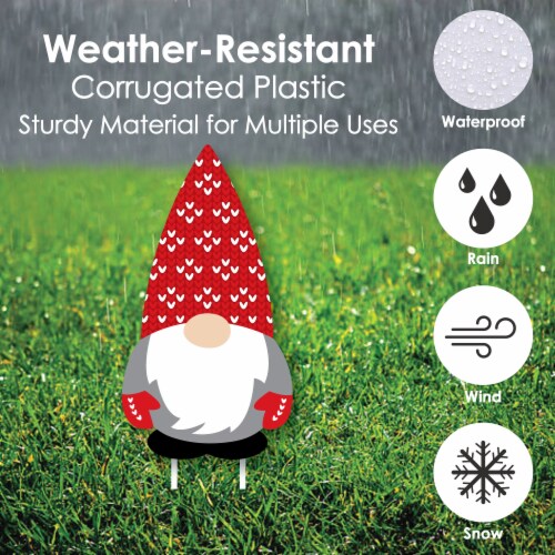 Big Dot of Happiness Christmas Gnomes - Outdoor Lawn Decor - Holiday Party Yard Signs 8 Ct Perspective: top
