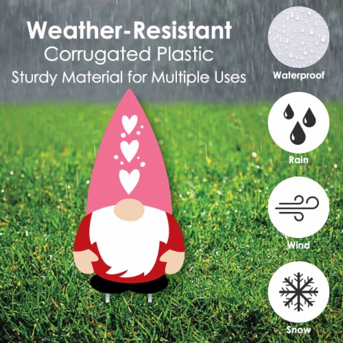 Big Dot of Happiness Valentine Gnomes - Outdoor Lawn Decor - Valentine’s Day Yard Signs 8 Ct Perspective: top