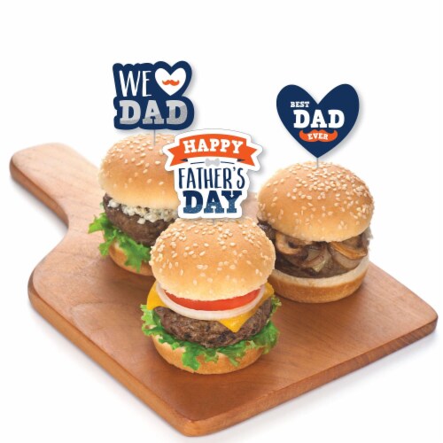Big Dot of Happiness Happy Father's Day - Dessert Cupcake Toppers - Treat Picks - 24 Ct Perspective: top