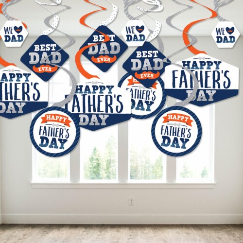 Big Dot of Happiness Happy Father's Day - We Love Dad Hanging Party Decoration Swirls - 40 Ct Perspective: top