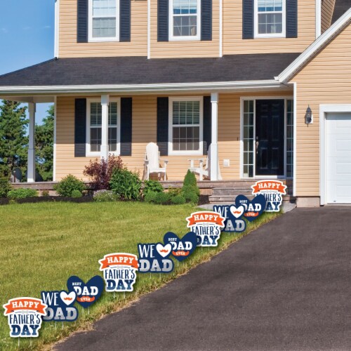 Big Dot of Happiness Happy Father's Day Lawn Decor Outdoor We Love Dad Party Yard Decor 10 Pc Perspective: top
