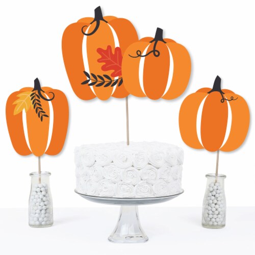 Big Dot of Happiness Fall Pumpkin - Halloween or Thanksgiving Centerpiece Table Toppers 15 Ct Perspective: top