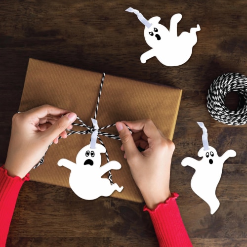 Big Dot of Happiness Spooky Ghost - Halloween Party Decorations - Tree Ornaments - Set of 12 Perspective: top