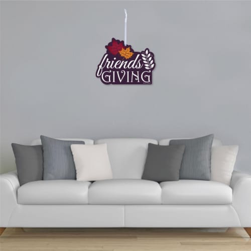Big Dot of Happiness Friends Thanksgiving Feast - Hanging Outdoor Front Door Decor 1 Pc Sign Perspective: top
