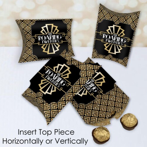 Big Dot of Happiness Roaring 20’s - 1920s Art Deco Jazz Party Large Pillow Boxes - Set of 12 Perspective: top