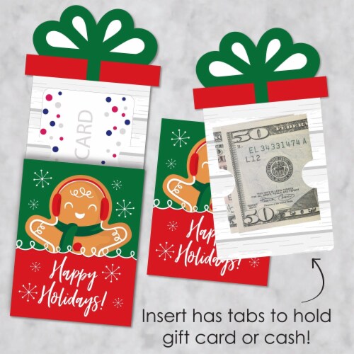 Big Dot of Happiness Gingerbread Christmas Holiday Money & Gift Card Nifty Gifty Holders 8 Ct Perspective: top