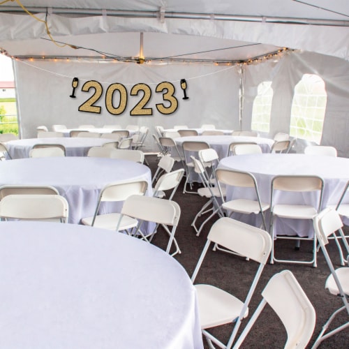 Big Dot of Happiness New Year's Eve Gold - New Year Party Decor - 2023 Outdoor Letter Banner Perspective: top