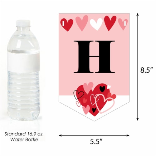 Big Dot of Happiness Happy Valentine's Day Valentine Hearts Party Bunting Banner Party Decor Perspective: top