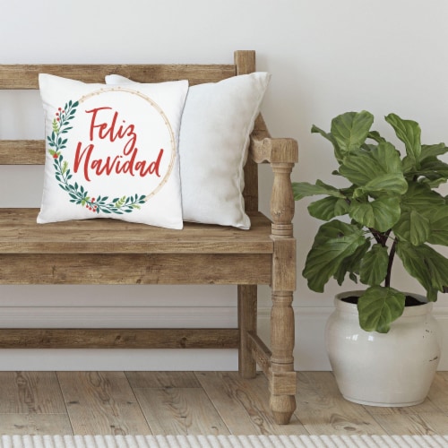 Big Dot of Happiness Feliz Navidad Christmas Decor Cushion Case Throw Pillow Cover 16 x 16 In Perspective: top