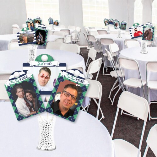 Big Dot of Happiness Par-Tee Time Golf Party - Picture Centerpiece Photo Table Toppers 15 Ct Perspective: top