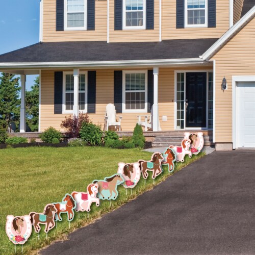 Big Dot of Happiness Run Wild Horses Lawn Decorations Pony Birthday Party Yard Decor 10 Pc Perspective: top